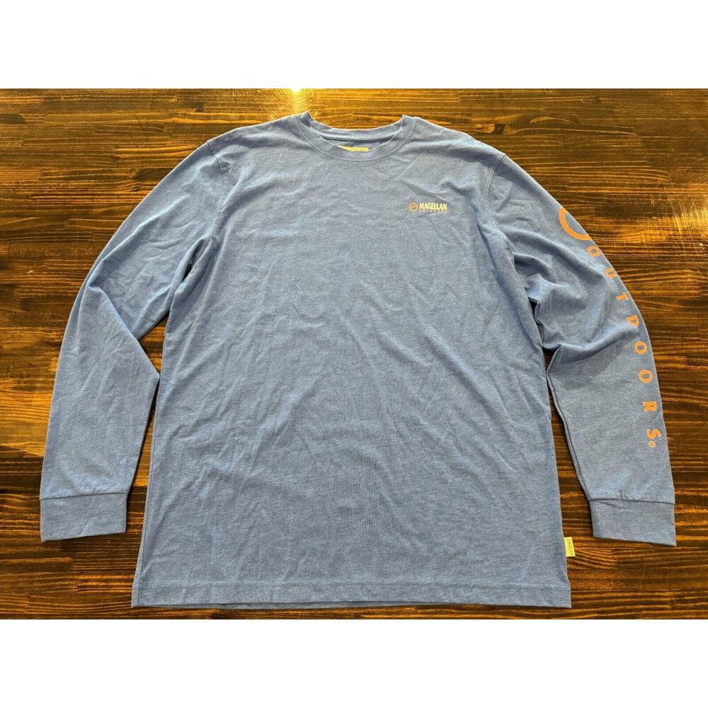 Magellan Men's Classic Fit Blue Long Sleeve T-Shirt (Size- L, Pre-Owned - Good)